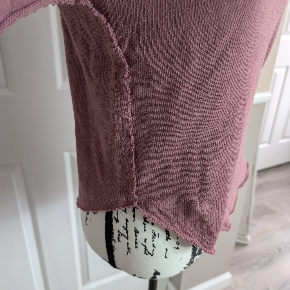 NWT Free People Mauve Pink Lightweight V-Neck Long Sleeve Sweater - Picture 4 of 7